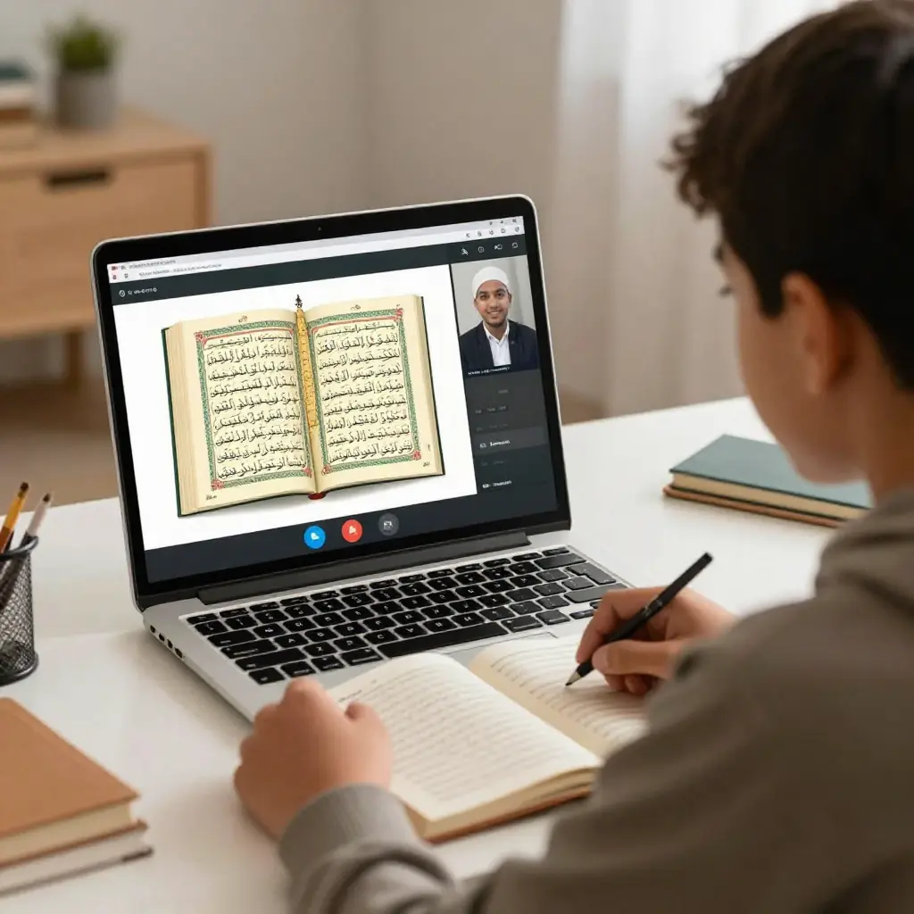 Student is taking Online memorization Course from a qualified Quran Teacher