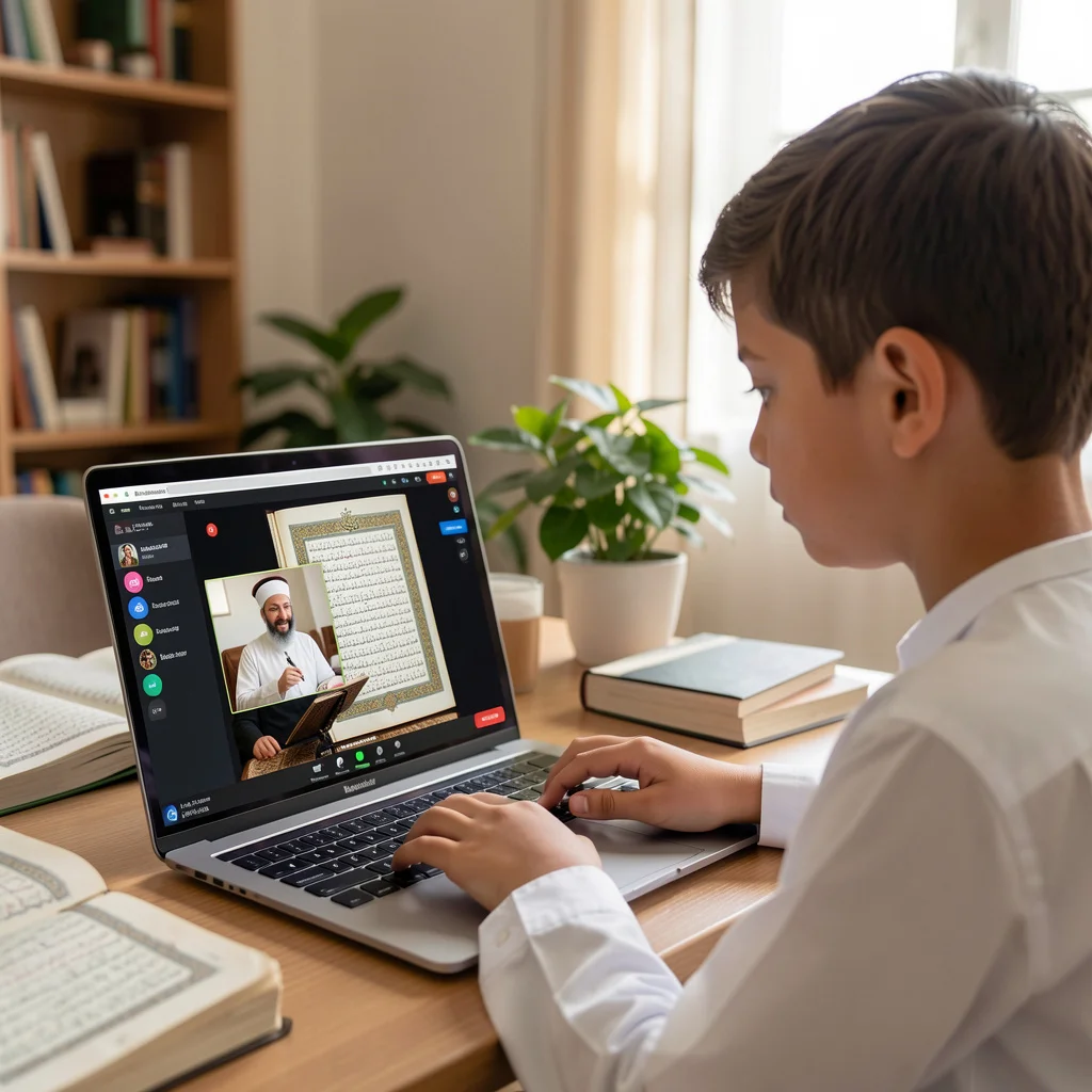 Noorani Qaida Course student is reading online Noorani Qaida