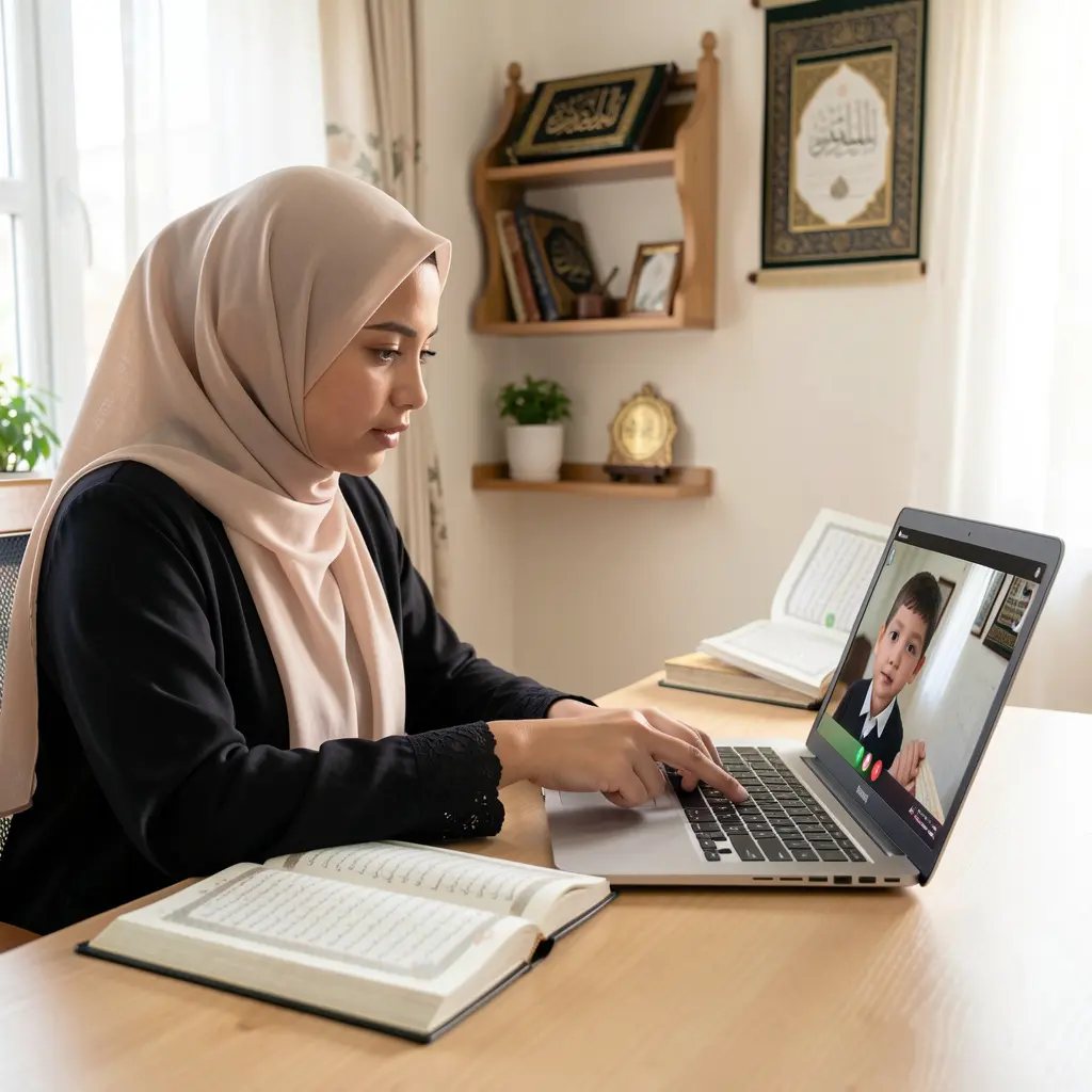 A female teacher is taking Tajweed Ijazah Course
