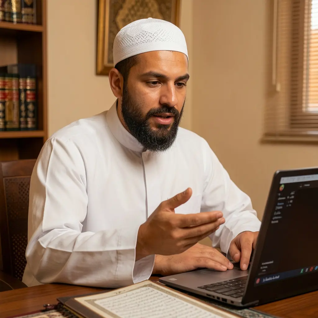Qari Ahmad Raza taking Hifz class
