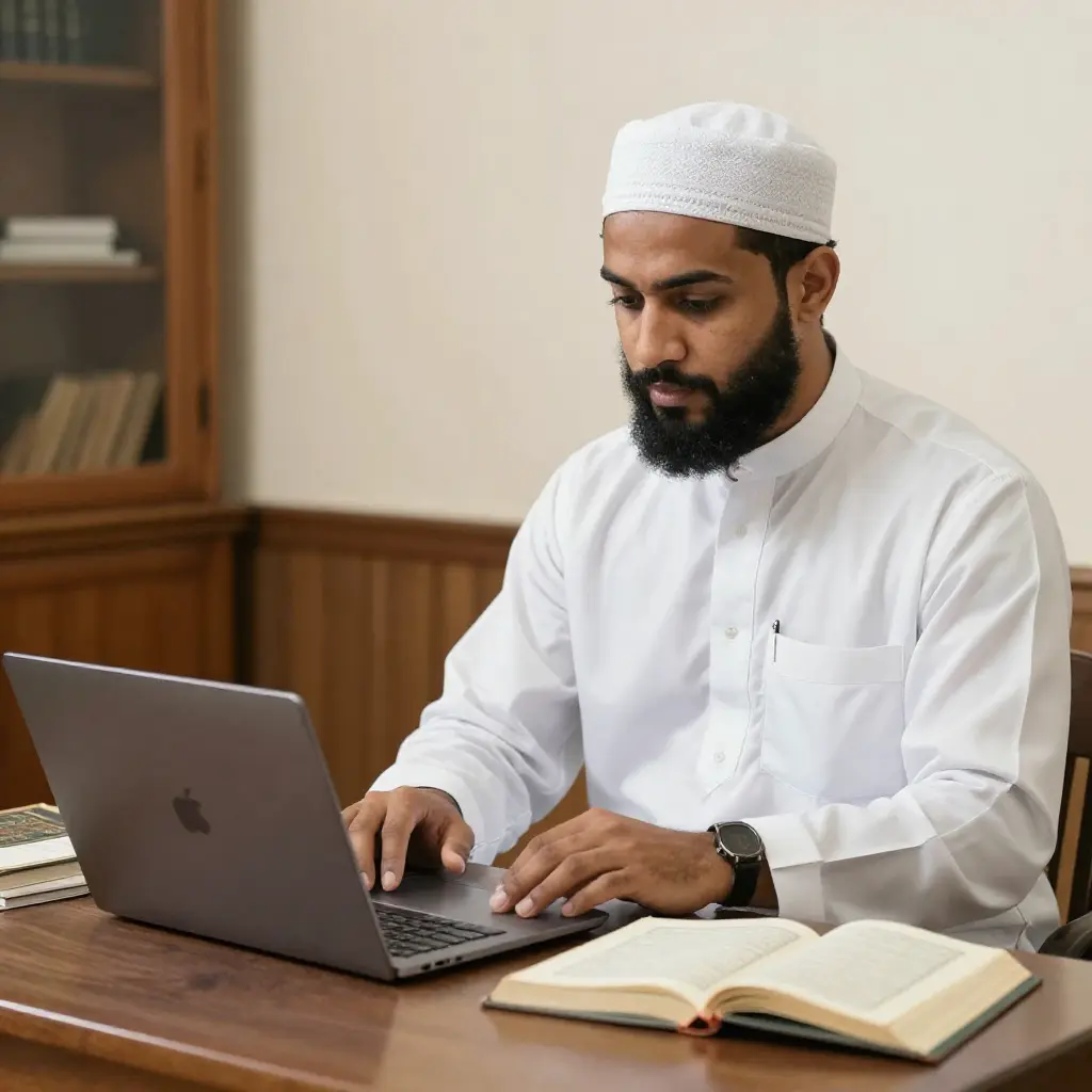 Quran teaching taking Online Hifz Course class on zoom.