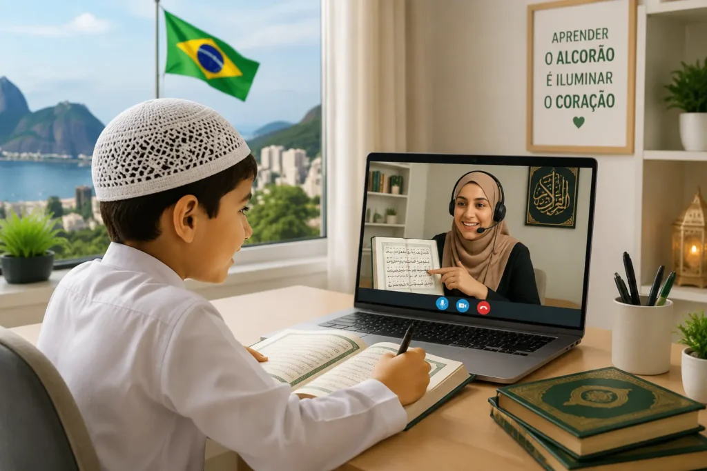 Online Quran classes for kids in Brazil learning the Holy Quran with a qualified online Quran teacher