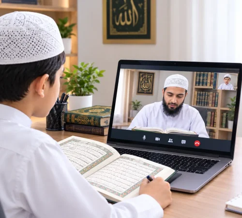 Teacher is taking online Quran courses