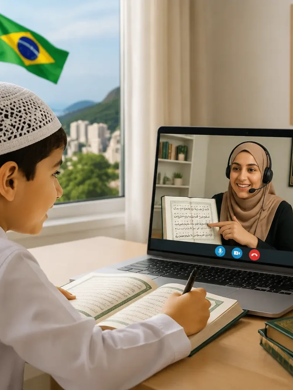 Online Quran classes for kids in Brazil learning the Holy Quran with a qualified online Quran teacher