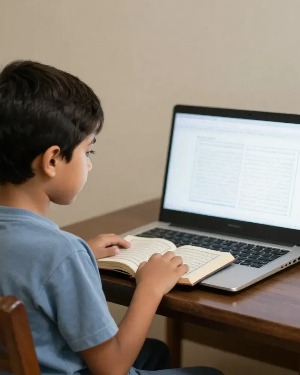 A child is getting Online Islamic studies for kids class